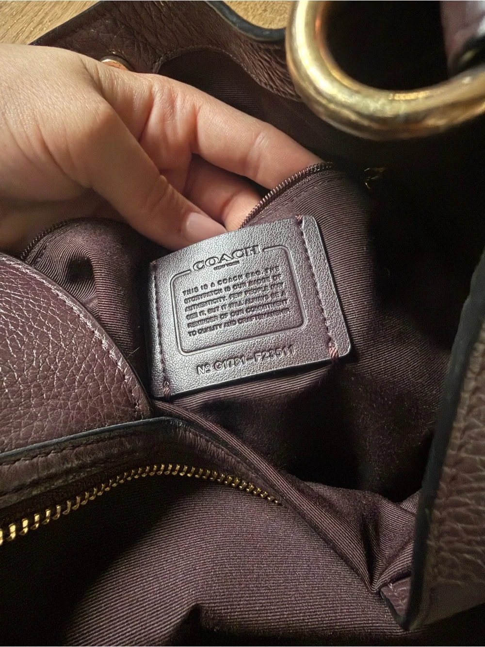 Coach Leather Shoulder Bag in Deep Burgundy